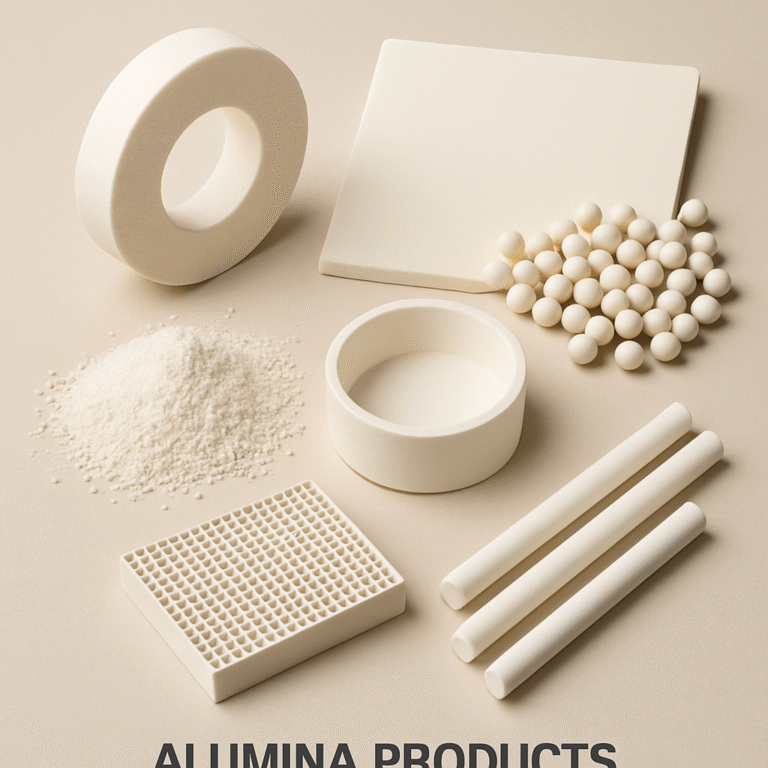 A variety of alumina products showcasing its versatility