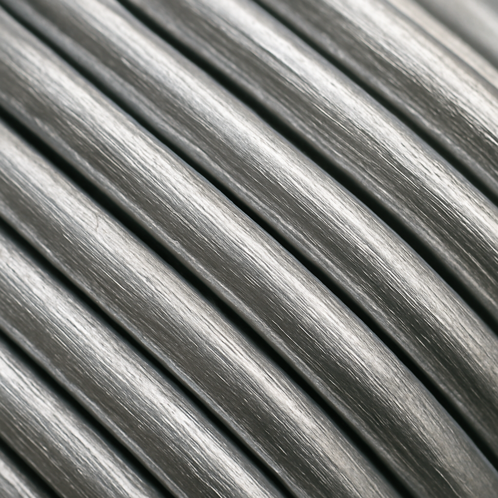Close-up of aluminum wires