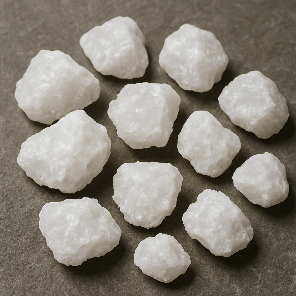 White corundum stones
