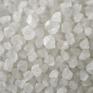 Close-up of white fused alumina crystals