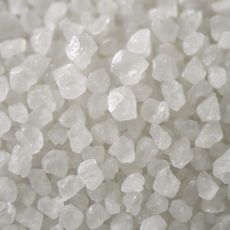 Close-up of white fused alumina crystals