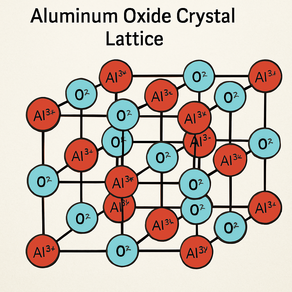 Aluminum oxide crystal lattice