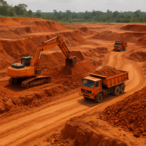 Bauxite mining site aluminum mining