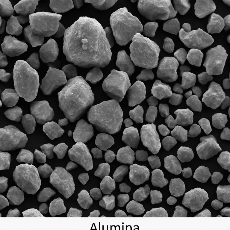 Microscopic view of alumina particles