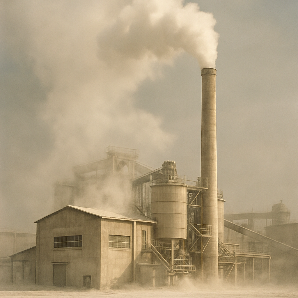 White Fused Alumina White Corundum 2 Factory emitting alumina dust