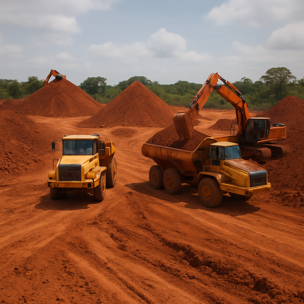 Bauxite mining site aluminum mining