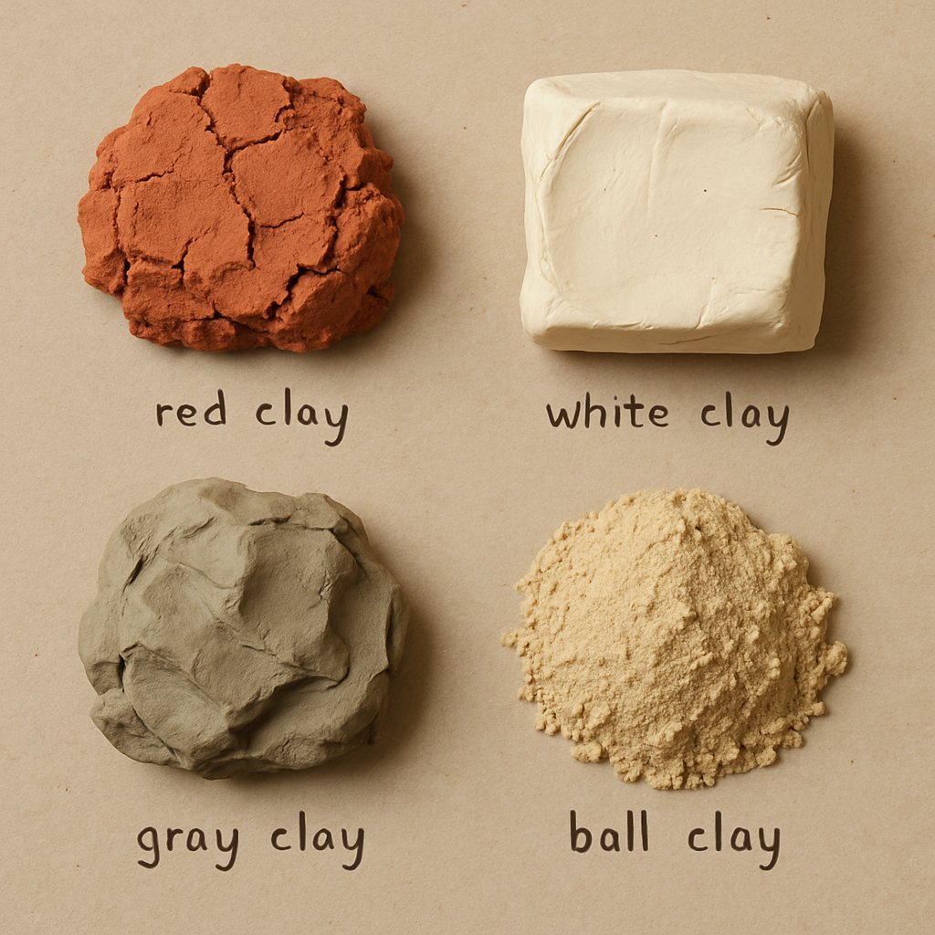 Different types of clay